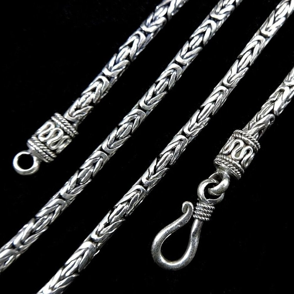Byzantine Bali Chain Sterling Silver Necklace